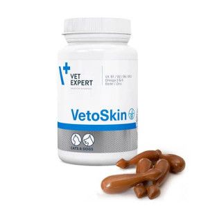 VETEXPERT VETOSKIN papildbarība suņiem kaķiem Āda, apmatojums KAPS N90